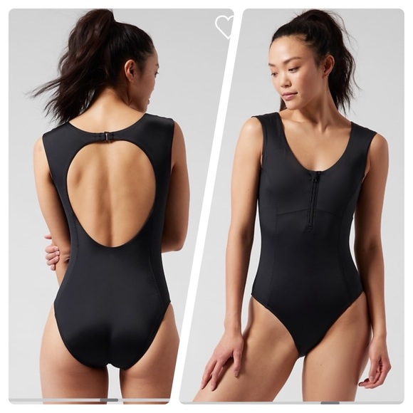 🖤 Athleta Deep Sea One Piece Swimsuit // Black - Picture 1 of 8